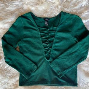 Olive green crop top